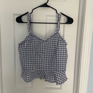 NWT Gingham Crop Tank Top